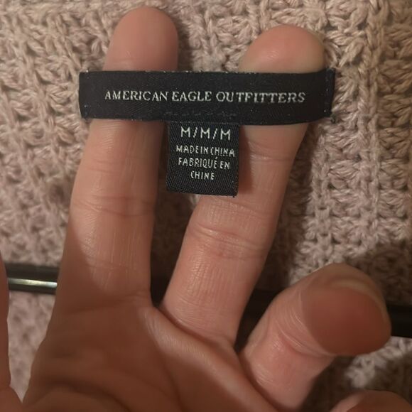 American Eagle light pink knit open Cardigan - Picture 4 of 7